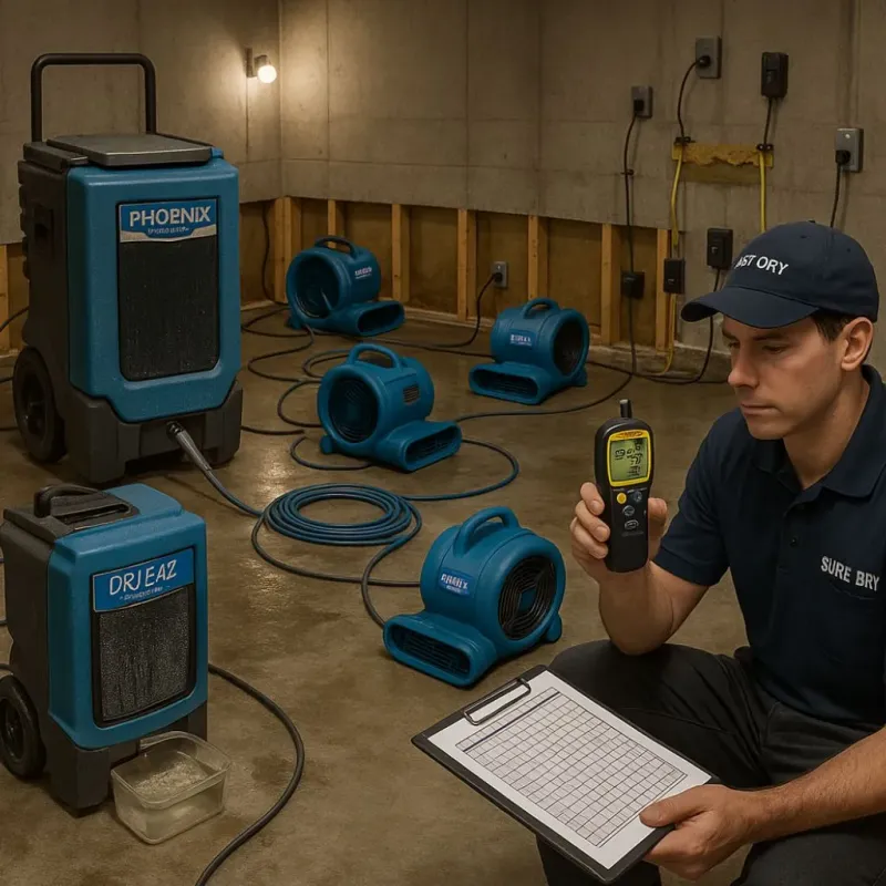 Structural Drying and Dehumidification process in Scotts Mill, NC